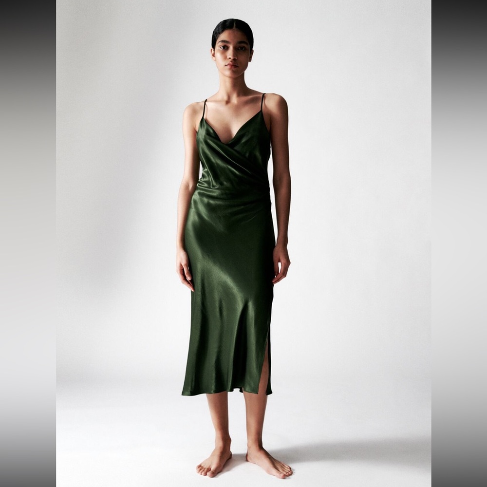 Draped Silk Dress